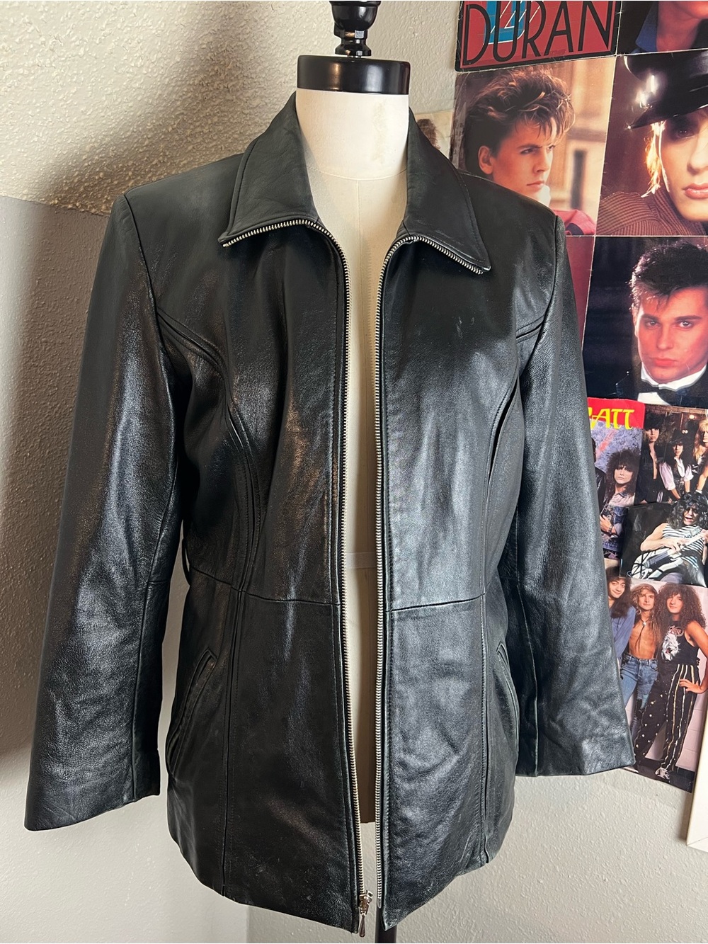 Pelle Studio Authentic Black Leather Zip Bomber Jacket